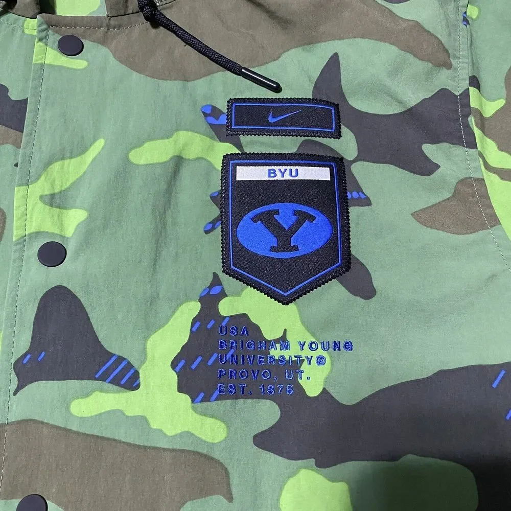 Nike BYU BRIGHAM YOUNG Team Issued Camo Military On Field Jacket‎ Medium DQ2218